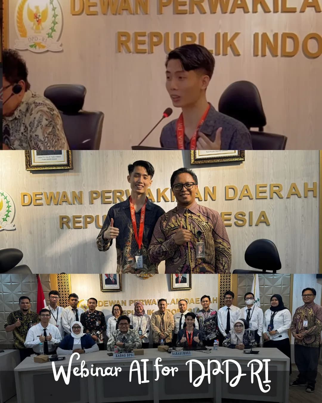 Aurelius Ivan Wijaya memberikan pelatihan AI di DPD RI — Dewan Perwakilan Daerah Republik Indonesia